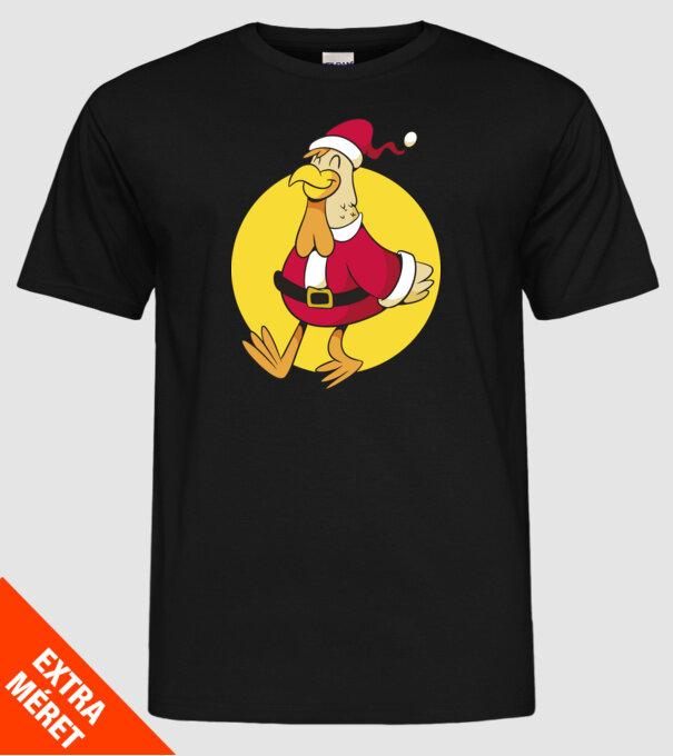 Moș Crăciun Pui model negru pe tricou