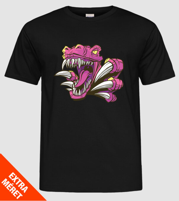 Gheare de dinozaur model negru pe tricou