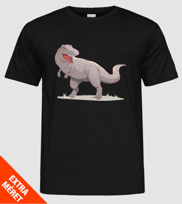 Dinozaur T-rex model negru pe tricou