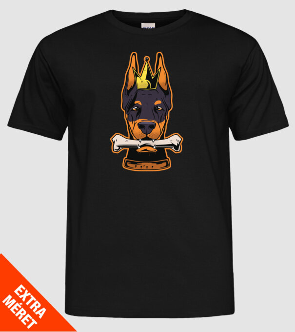 Rege Doberman model negru pe tricou