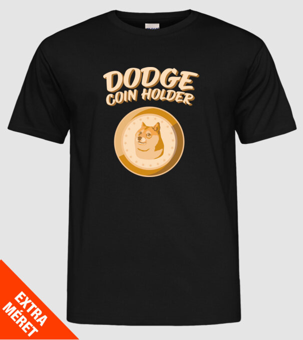 Doge Coin Holder model negru pe tricou