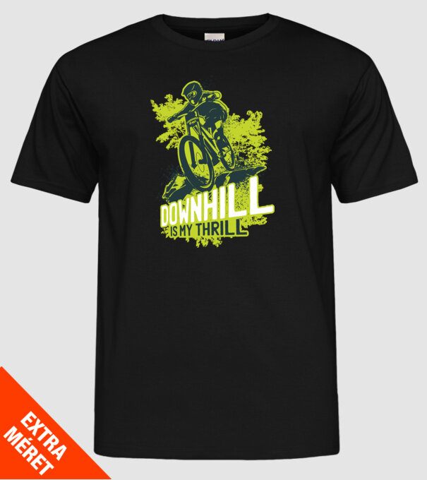 Downhill Is My Thrill tricou bicicletă model negru pe tricou