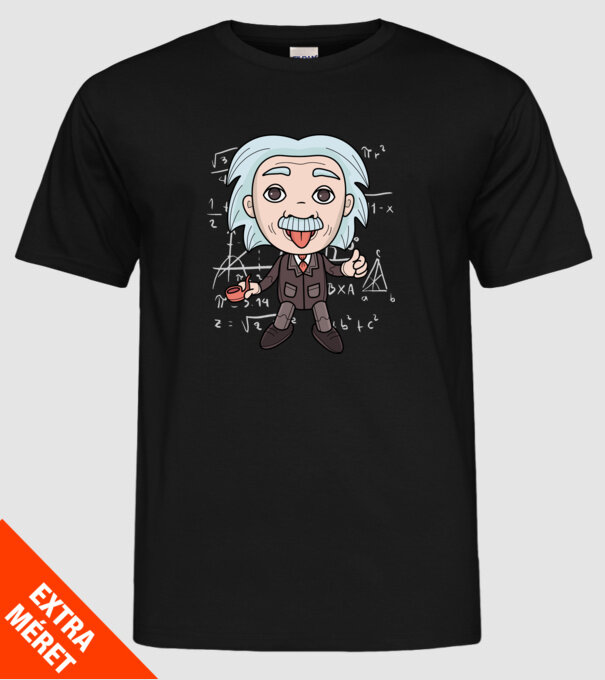 Caricatură Einstein model negru pe tricou