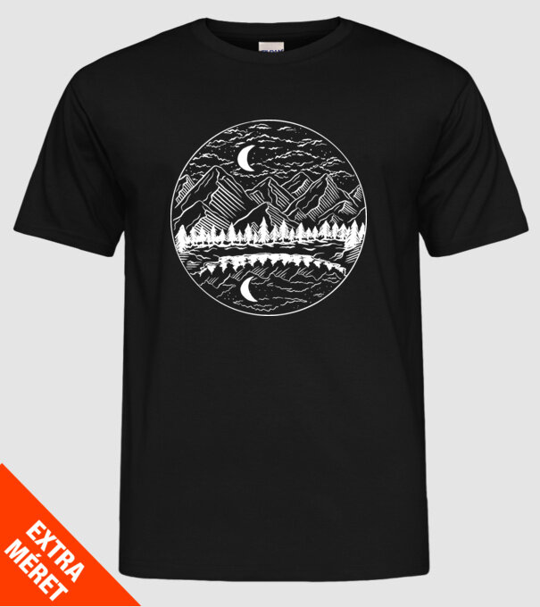 Peisaj de Noapte model negru pe tricou