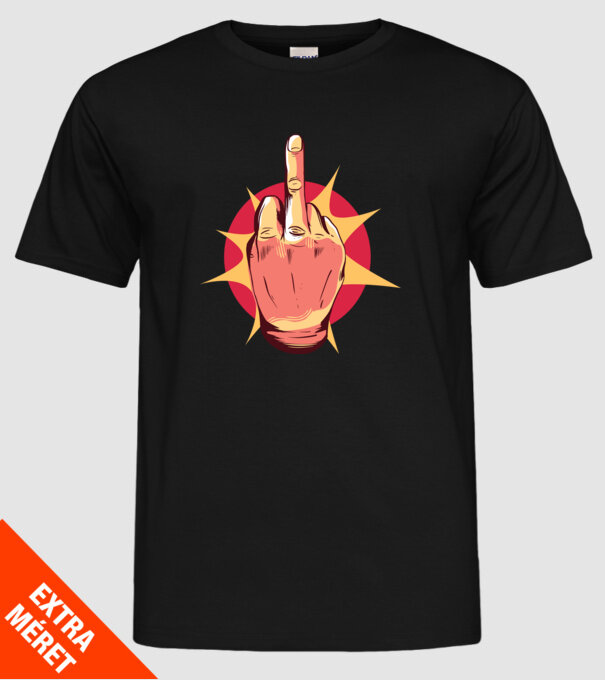 Tricou arată degetul model negru pe tricou