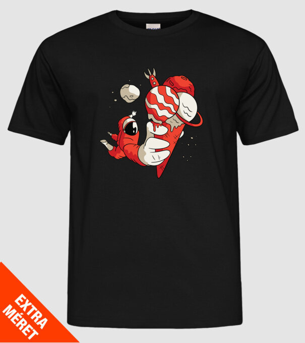Astronaut cu Înghețată model negru pe tricou