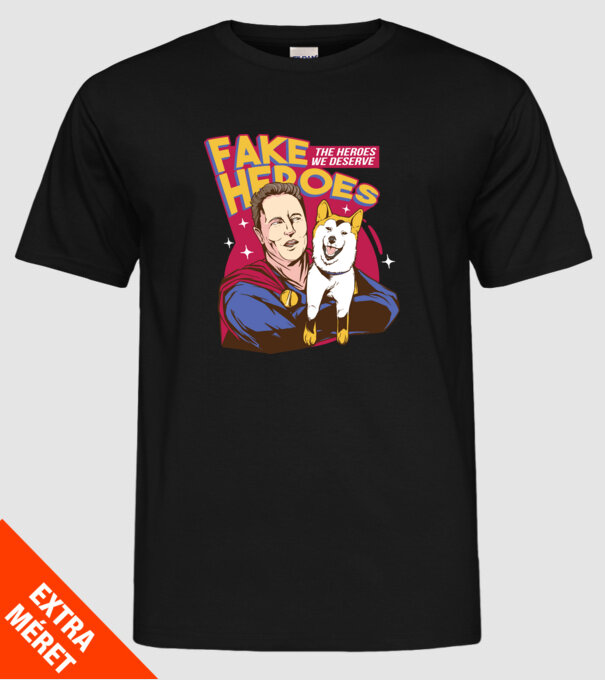 Fake Hero Elon Musk model negru pe tricou