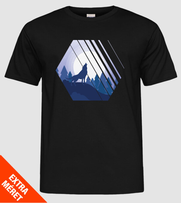 Urlet de lup model negru pe tricou