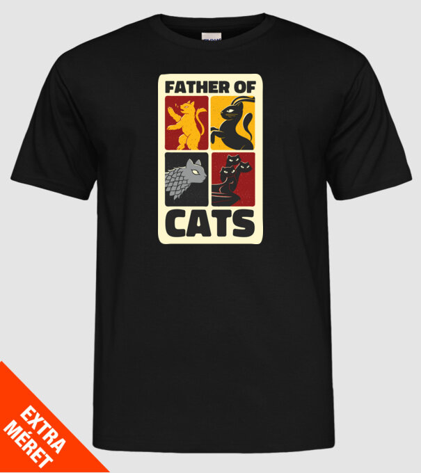 Father of Cats Game of Thrones parodie model negru pe tricou