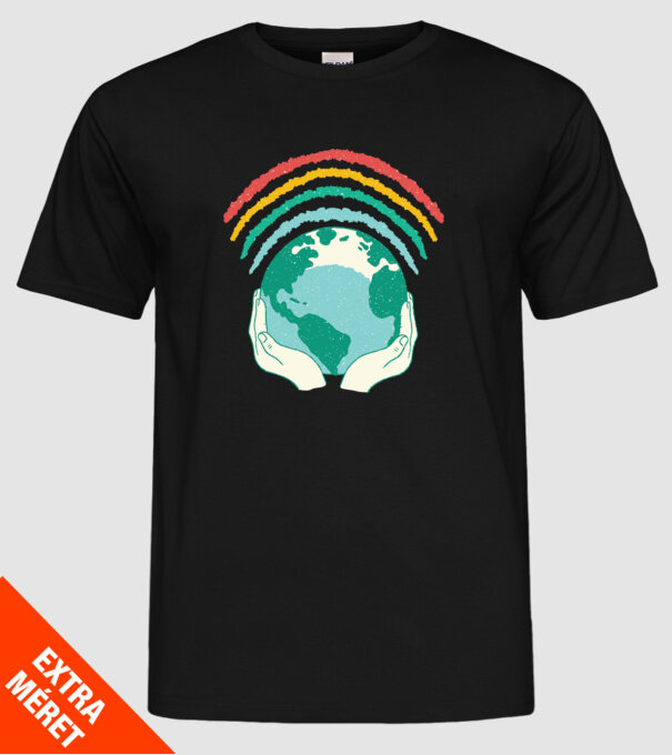 Pământ Wifi Curcubeu model negru pe tricou