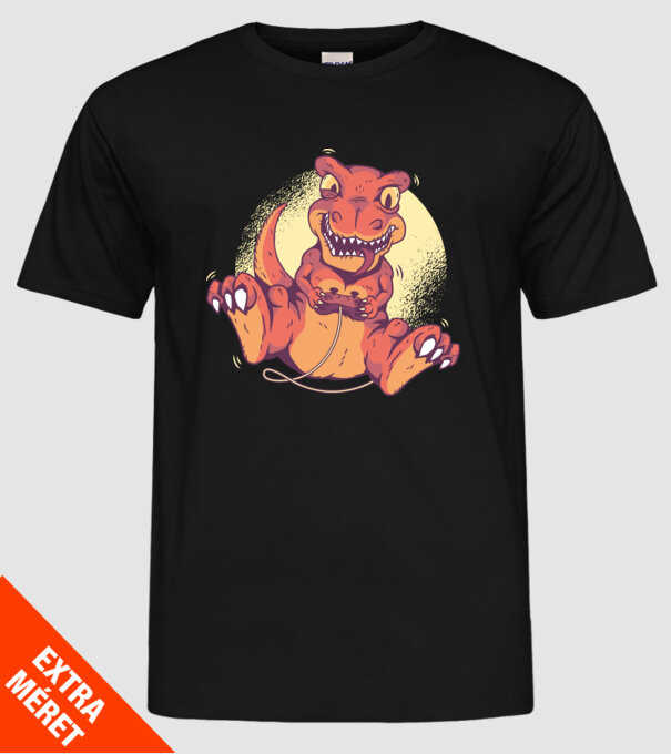 Dinozaur Gamer tricou model negru pe tricou
