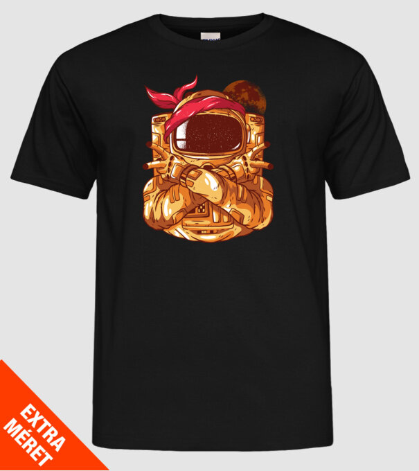 Gangsta Astronaut astronaut rapper model negru pe tricou