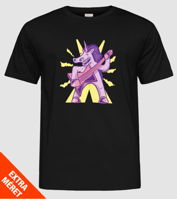 Unicorn cu chitara model negru pe tricou