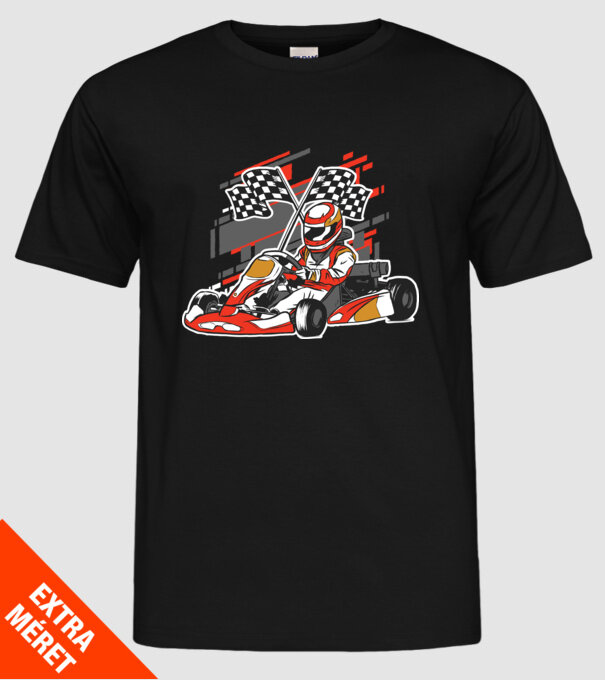 Gokart model negru pe tricou