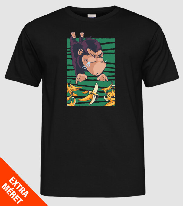 Gorilă Banană model negru pe tricou