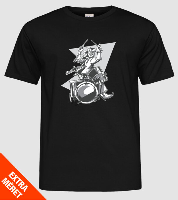 Hippy baterist model negru pe tricou