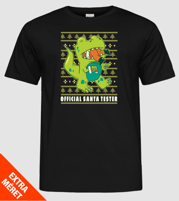 Tester oficial Moș Crăciun model negru pe tricou