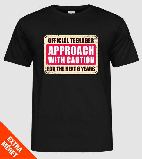 Adolescent oficial Abordați cu prudență model negru pe tricou