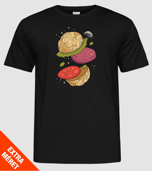 Burger lună model negru pe tricou