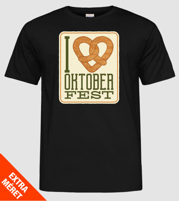 I Love Oktoberfest model negru pe tricou