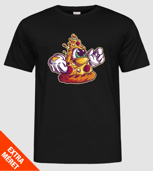 Pizza Illuminati model negru pe tricou