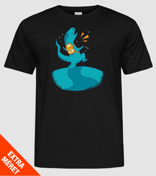 Dinozaur școlar model negru pe tricou
