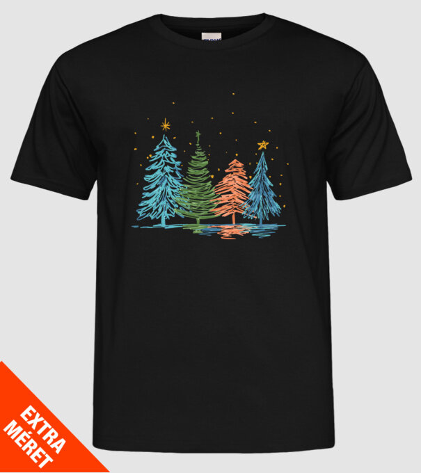 Pom de Crăciun desen model negru pe tricou