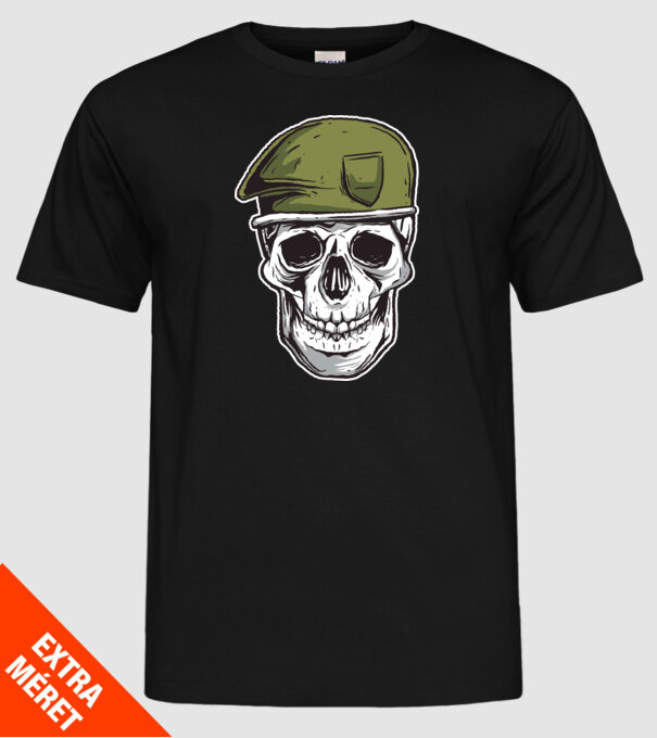 Craniu Soldat model negru pe tricou