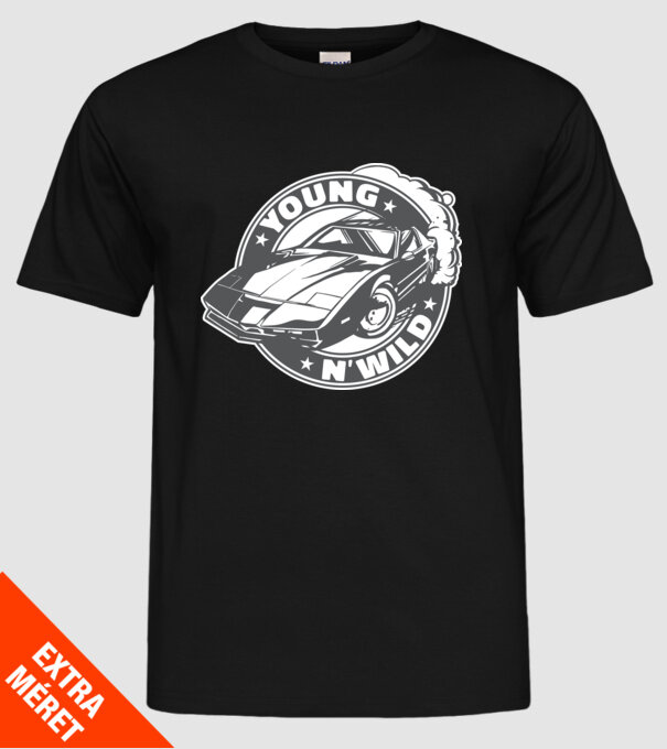 Knight Rider - Young and wild model negru pe tricou