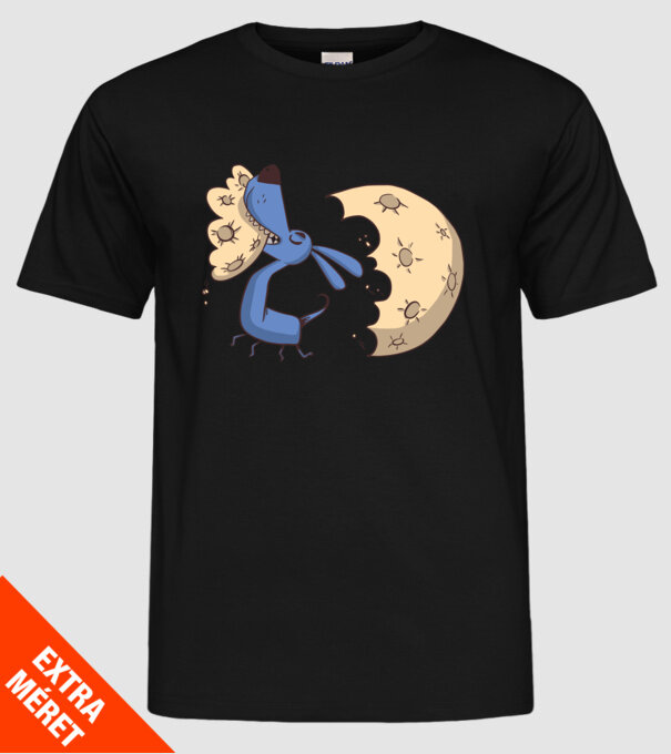 Câine Luna Mușcătură model negru pe tricou