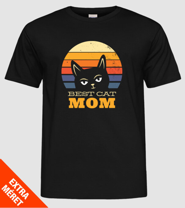 Cea mai bună mamă pisică model negru pe tricou