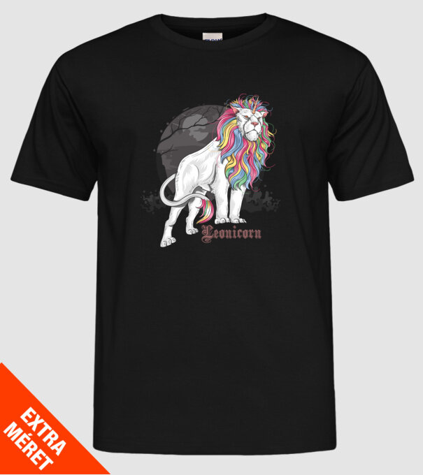 Leonicorn model negru pe tricou