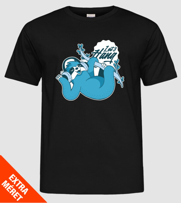'Let''s Hang tricou cu leneș' model negru pe tricou