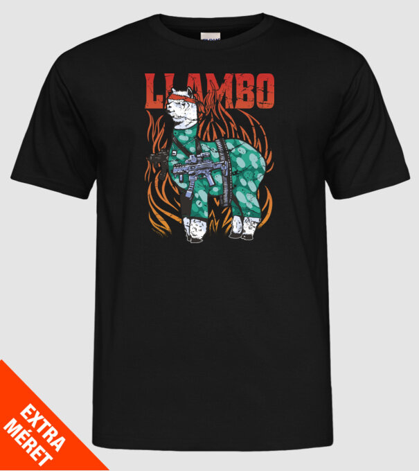 Llambo Lama model negru pe tricou