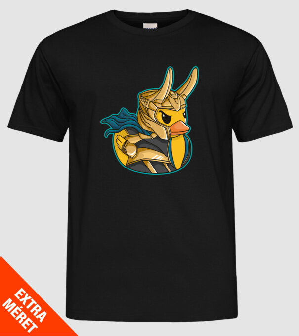 Rață Loki model negru pe tricou