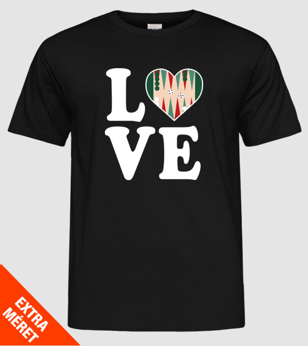 Love Backgammon model negru pe tricou