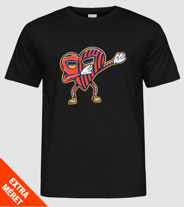Inimă DAB cărți de joc maghiare model negru pe tricou