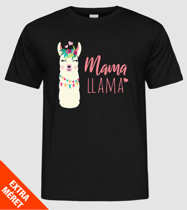 Mama Llama model negru pe tricou