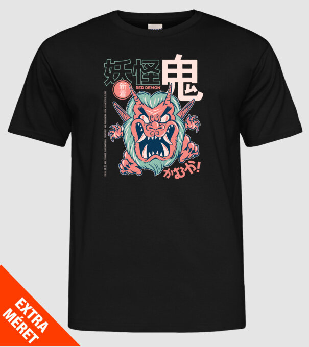 Oni Yokai Anime model negru pe tricou
