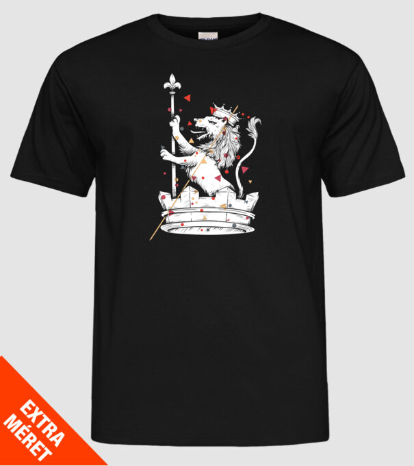 Leu Coroană model negru pe tricou