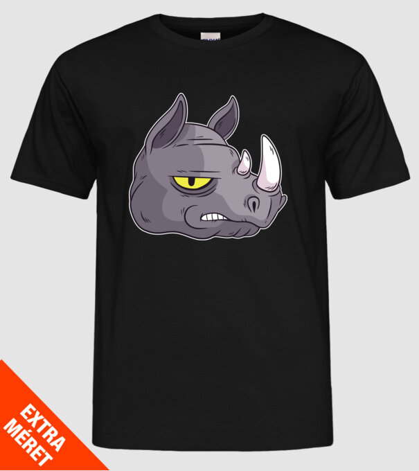 Cap de rinocer model negru pe tricou