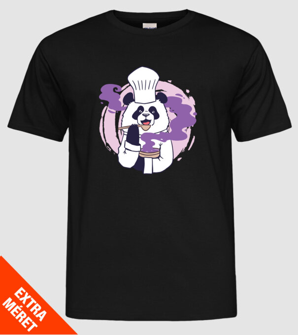 Panda Chef model negru pe tricou