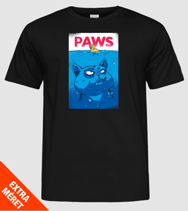 Paws Pisică la atac model negru pe tricou