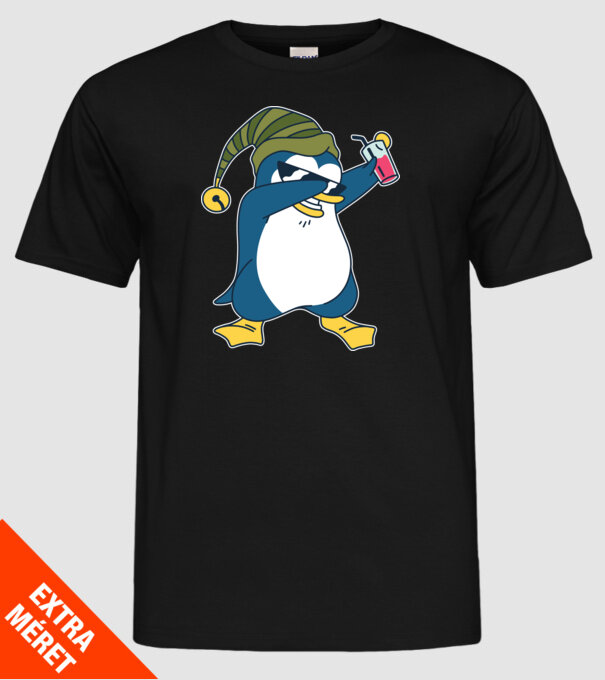 Pinguin DAB model negru pe tricou