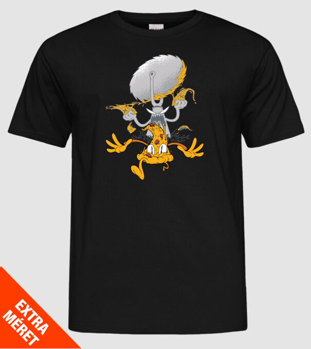 Monstru tăietor de Pizza model negru pe tricou