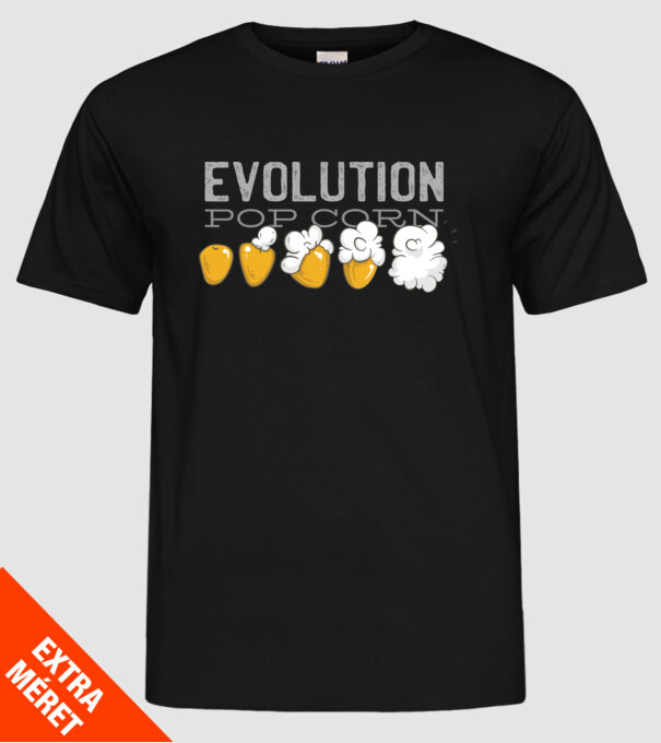 Evoluție Popcorn model negru pe tricou