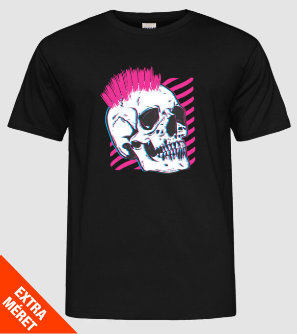 Craniu Punk model negru pe tricou