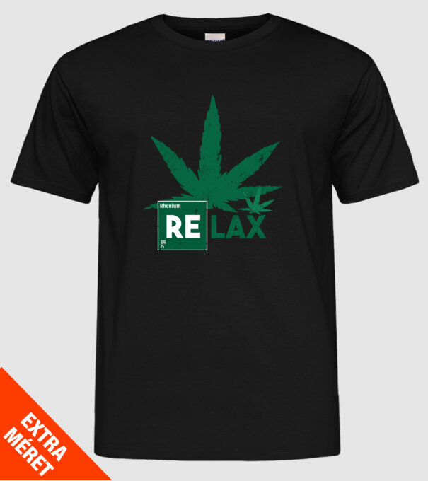 Relax Cannabis model negru pe tricou
