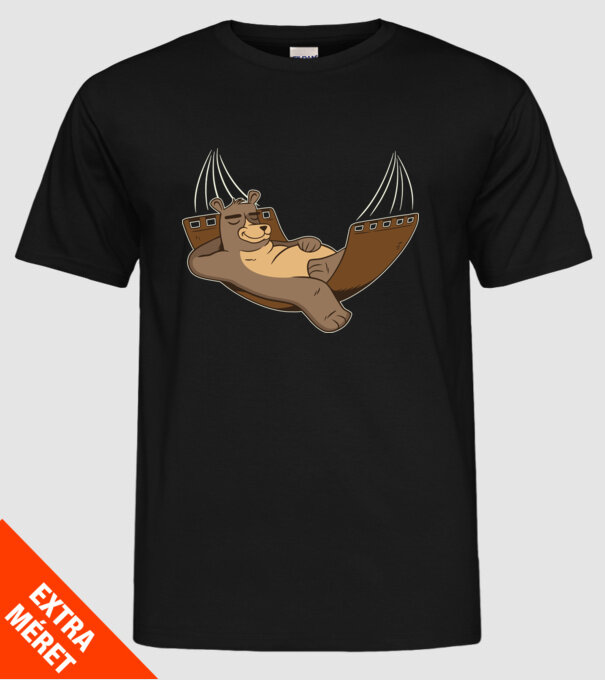 Urs Relax model negru pe tricou