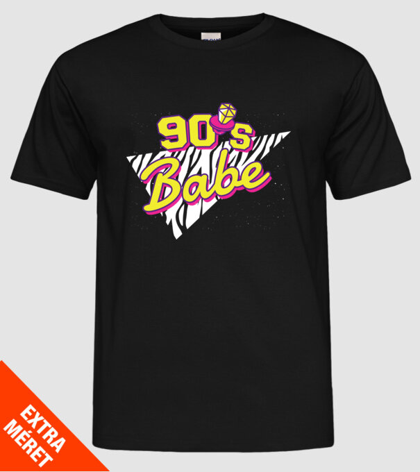 Retro 90s Babe model negru pe tricou